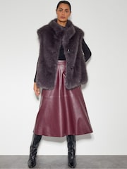 Monsoon Brown Della Faux Fur Gilet - Image 5 of 7