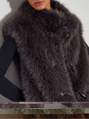 Monsoon Brown Della Faux Fur Gilet - Image 7 of 7