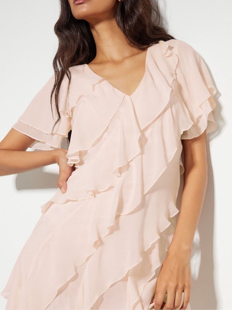 Monsoon Pink Renata Ruffle Maxi Dress - Image 2 of 5