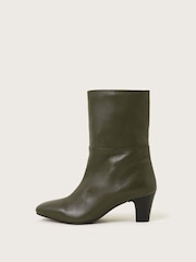 Monsoon Green Nancy Leather Heeled Boots - Image 1 of 3