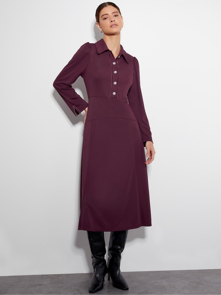 Monsoon Red Jersey Shirt Dress - Image 1 of 6