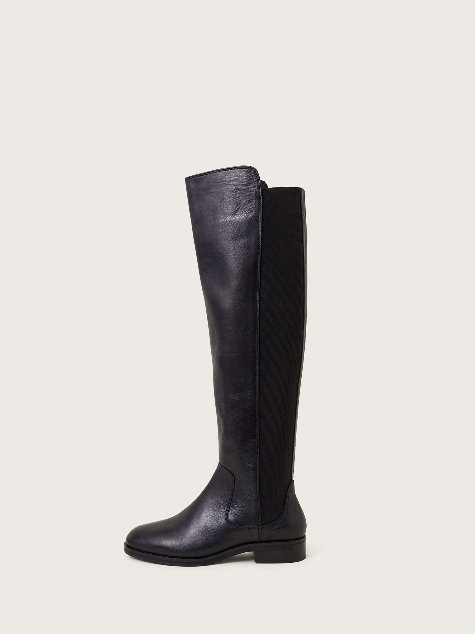 Buy Monsoon Black Una Leather Knee High Boots from Next Luxembourg