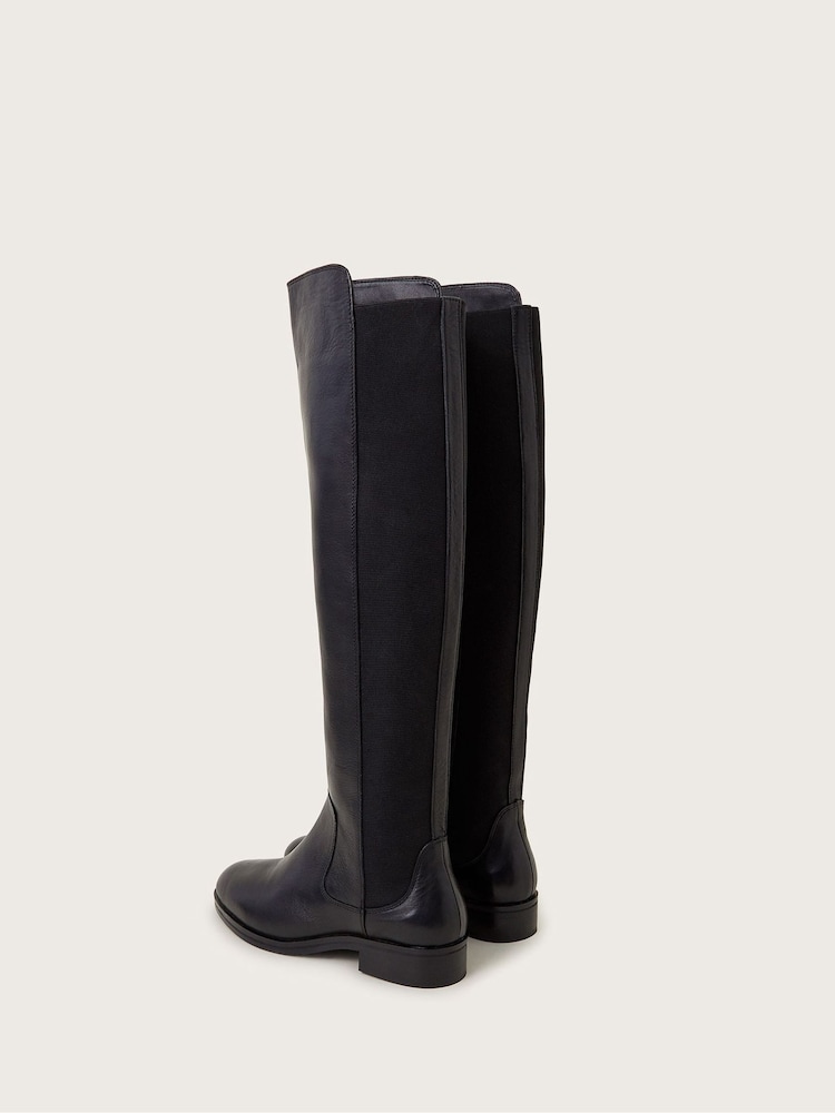 Monsoon Black Una Leather Knee High Boots - Image 3 of 3
