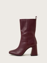 Monsoon Red Orla Leather Heeled Boots - Image 2 of 4