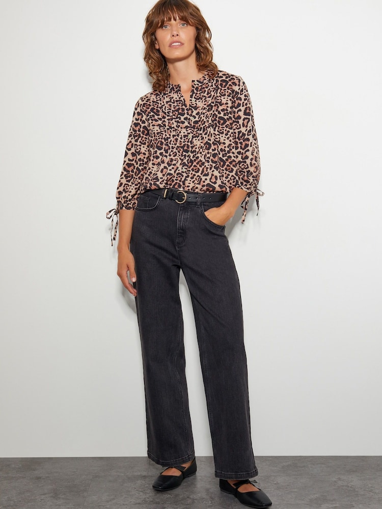 Monsoon Brown Layla Leopard Print Blouse - Image 4 of 4