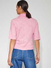 Monsoon Pink Cindy Short Sleeve Collar Cardigan - Image 2 of 5