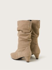 Monsoon Natural Nina Suede Ruched Boots - Image 3 of 3