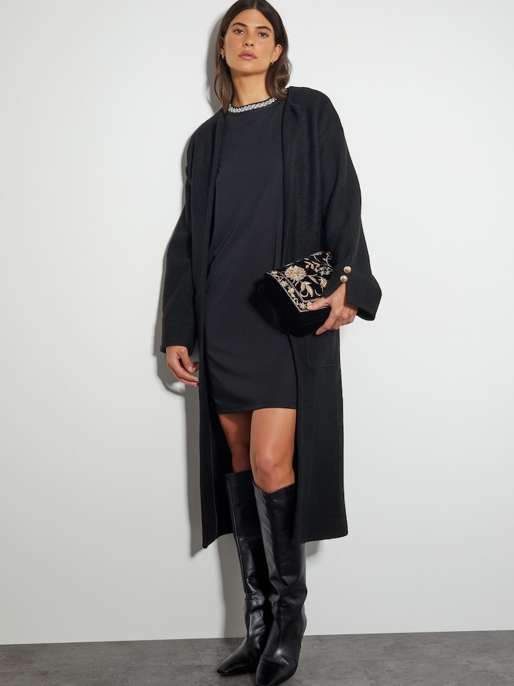 Monsoon Black Jaye Jewel Collar Tunic Dress - Image 5 of 5