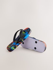 Black Multi Splat Print Flip Flops - Image 5 of 5