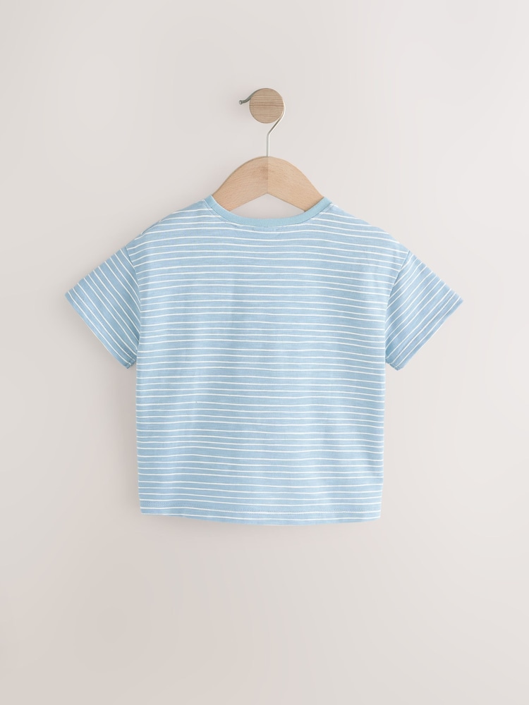 Blue Crochet Rainbow Flowers Short Sleeve T-Shirt (3mths-7yrs) - Image 5 of 7