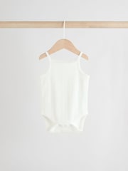 Pink pointelle Baby Strappy 100% Cotton Vest Bodysuits 5 Pack - Image 4 of 13
