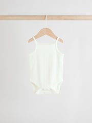 Pink pointelle Baby Strappy 100% Cotton Vest Bodysuits 5 Pack - Image 5 of 13