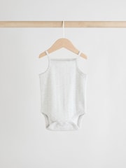 Pink pointelle Baby Strappy 100% Cotton Vest Bodysuits 5 Pack - Image 7 of 13
