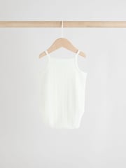 Pink pointelle Baby Strappy 100% Cotton Vest Bodysuits 5 Pack - Image 8 of 13