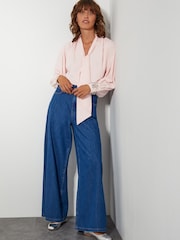 Monsoon Pink Ann Pussybow Embellished Blouse - Image 1 of 4