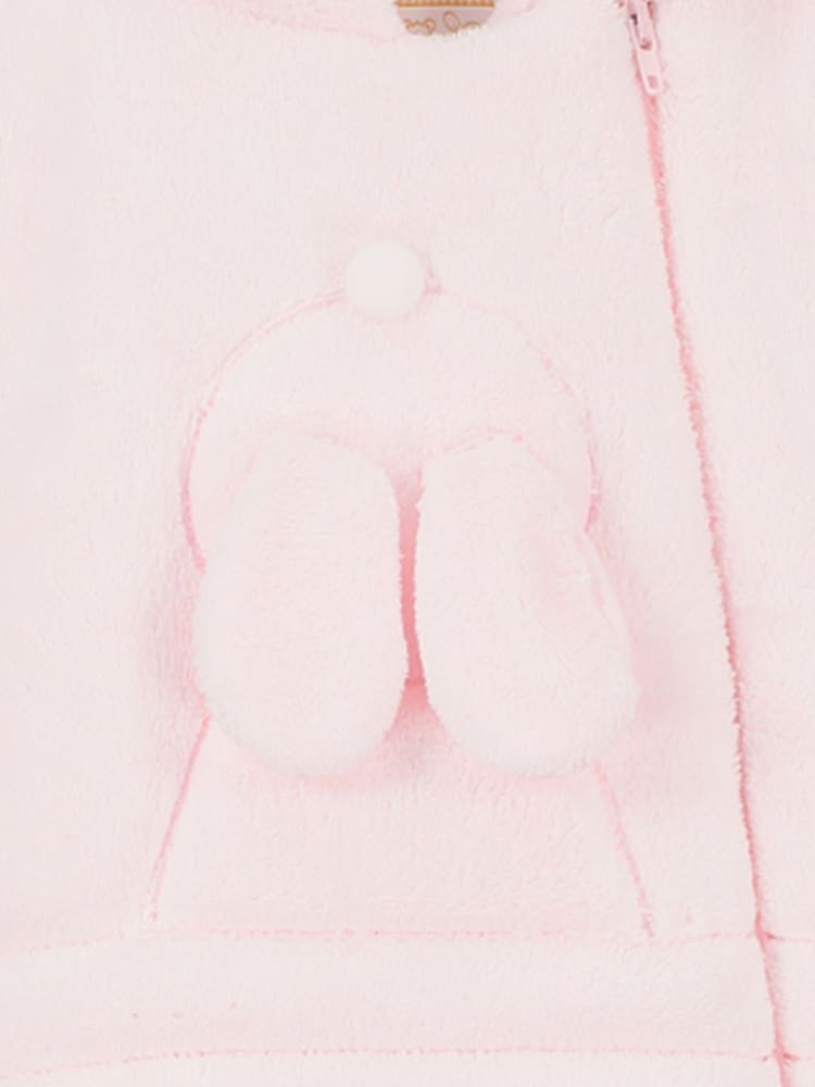 Emile Et Rose Pink Deep Pile Fleece Pramsuit With 3D Bunny - Image 5 of 5 Emile Et Rose Pink Deep Pile Fleece Pramsuit With 3D Bunny - Image 5 of 5