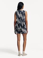 Desmond & Dempsey Flowers of Time Pleated Cami and Shorts Pyjamas Set - Image 2 of 4