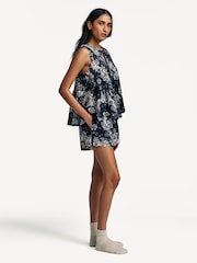 Desmond & Dempsey Flowers of Time Pleated Cami and Shorts Pyjamas Set - Image 3 of 4