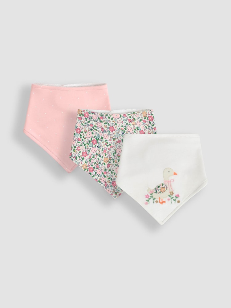 JoJo Maman Bébé Pink 3-Pack Dribble Bibs - Image 1 of 8