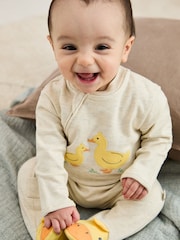 Jojo Maman Bébé Natural 100% Cotton Sleepsuit - Image 2 of 6