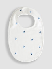 JoJo Maman Bébé Blue Organic Cotton Boat Bib - Image 1 of 3