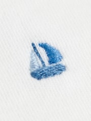 JoJo Maman Bébé Blue Organic Cotton Boat Bib - Image 3 of 3