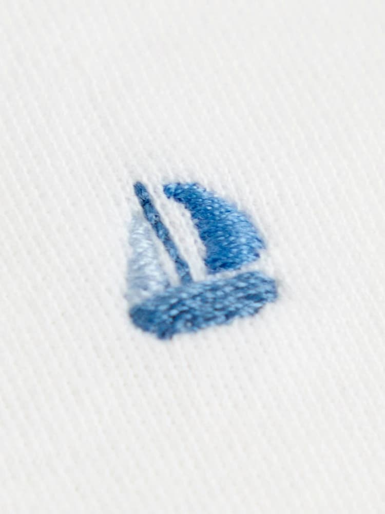 JoJo Maman Bébé Blue Organic Cotton Boat Bib - Image 3 of 3
