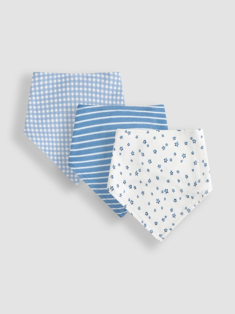 JoJo Maman Bébé Blue 3-Pack Dribble Bibs - Image 1 of 8 JoJo Maman Bébé Blue 3-Pack Dribble Bibs - Image 1 of 8