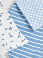 JoJo Maman Bébé Blue 3-Pack Dribble Bibs - Image 8 of 8