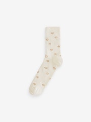Pink Ditsy Floral RIbbed Ankle Socks 4 Pack - Image 2 of 7