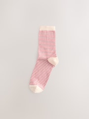 Pink/Ecru Textured Heart Ankle Socks 3 Pack - Image 4 of 4