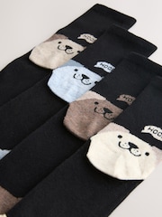 Dog Faces Heel and Toe Detail Ankle Socks 4 Pack - Image 7 of 7