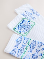 Sardines Cushion Sole Ribbed Sport Ankle Socks 3 Pack With Arch Support - Image 5 of 6