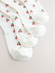 White Cherry Texture Ankle Socks 2 Pack - Image 5 of 5