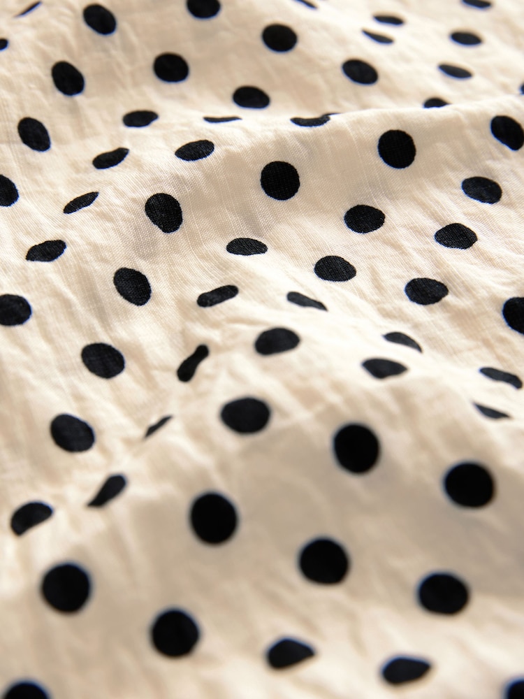 Cream/Black Spot Textured Boxy T-Shirt - Image 10 of 10