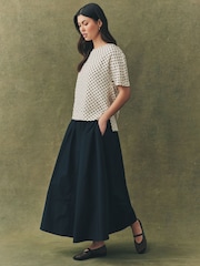 Cream/Black Spot Textured Boxy T-Shirt - Image 2 of 10