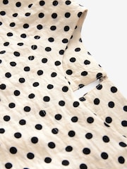 Cream/Black Spot Textured Boxy T-Shirt - Image 9 of 10