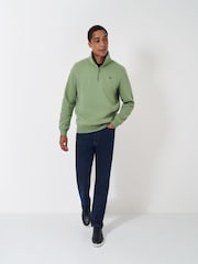 Crew Clothing Green Classic Half Zip Sweatshirt - Image 3 of 4