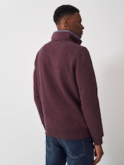 Crew Clothing Red Classic Quarter Zip 100% Cotton Sweatshirt - Image 2 of 5