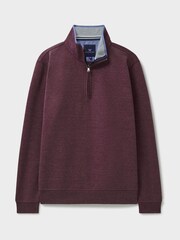 Rot - Crew Clothing Klassisches Sweatshirt mit Viertelreißverschluss - Bild 5 von 5