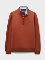 Crew Clothing Orange Classic Quarter Zip Sweatshirt - Image 5 of 5