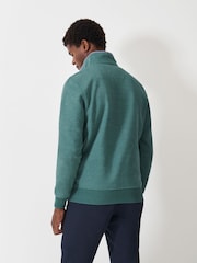 Crew Clothing Blue Classic Quarter Zip 100% Cotton Sweatshirt - Image 2 of 5
