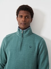 Crew Clothing Blue Classic Quarter Zip 100% Cotton Sweatshirt - Image 4 of 5
