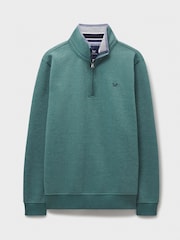 Crew Clothing Blue Classic Quarter Zip 100% Cotton Sweatshirt - Image 5 of 5