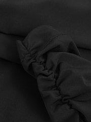 Reiss Black Edith Jersey-Stretch Ruched Cropped Top - Image 7 of 7