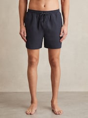 Reiss Navy Cliff Drawstring Swim Shorts - Image 3 of 6