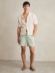 Reiss Mint Green Cliff Drawstring Swim Shorts - Image 1 of 7