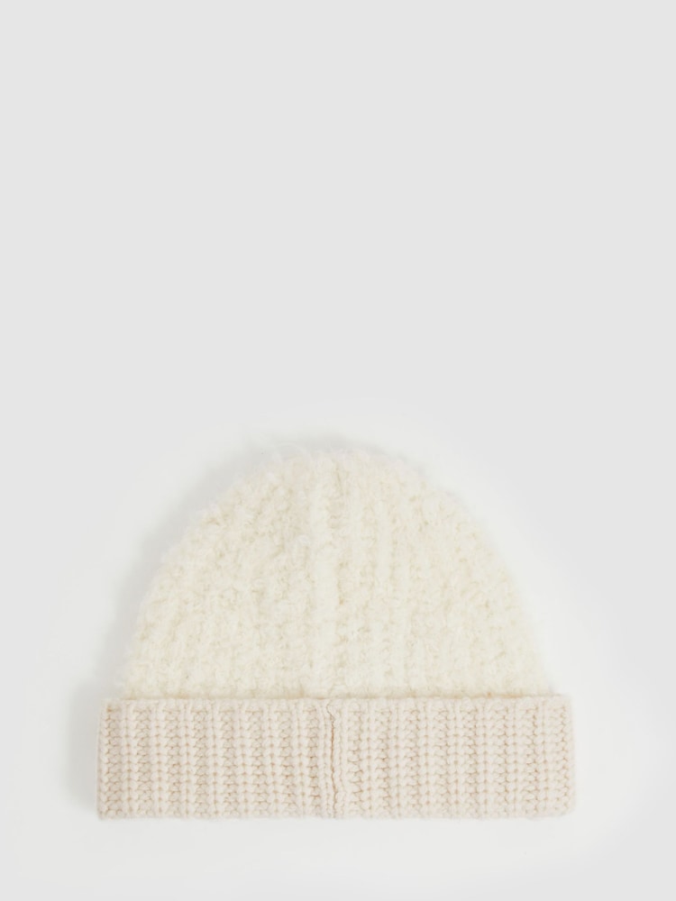 Reiss Cream Benny Fluffy Beanie With Wool - Image 3 of 3 Reiss Cream Benny Fluffy Beanie With Wool - Image 3 of 3