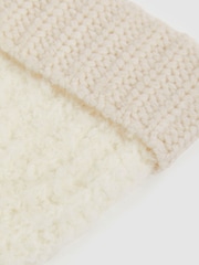 Reiss Cream Benny Fluffy Beanie With Wool - Image 4 of 4