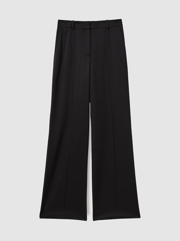 Reiss Black Millie Petite Wide-Leg Tailored Trousers - Image 2 of 8